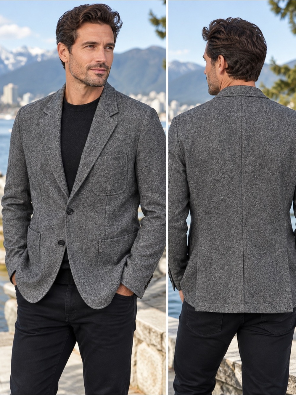Hugo Boss Gray Tweed Sport Coat - Classic Wool Blend Blazer